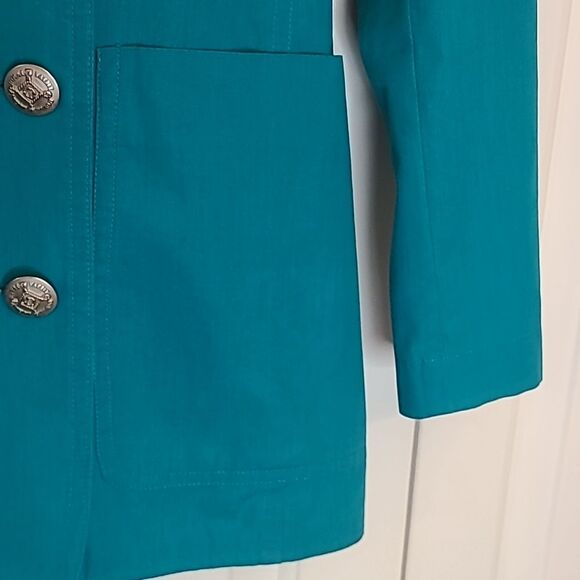 Vintage MONDI POLO CLUB BLAZER Size XS WOMEN SPORT Turquoise Blue Gold Buttons - Picture 3 of 14